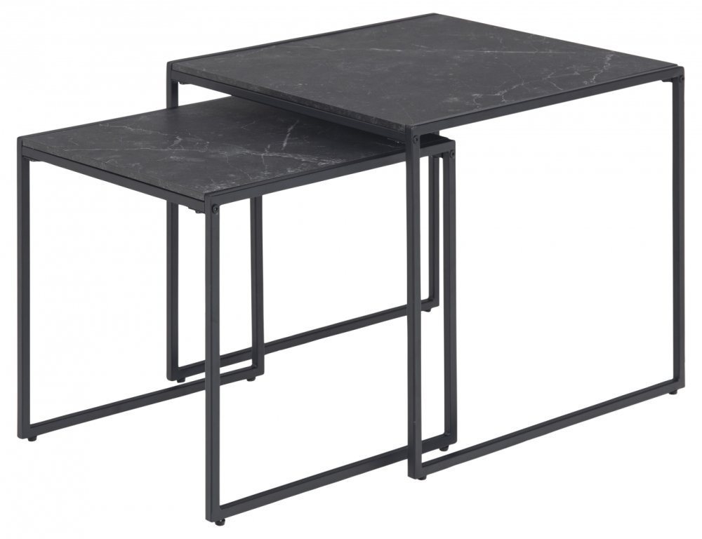 Design Scandinavia Konferenčný stolík Infinity (SADA 2 ks), 50 cm, čierna